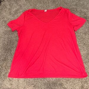 pink v neck old navy tee